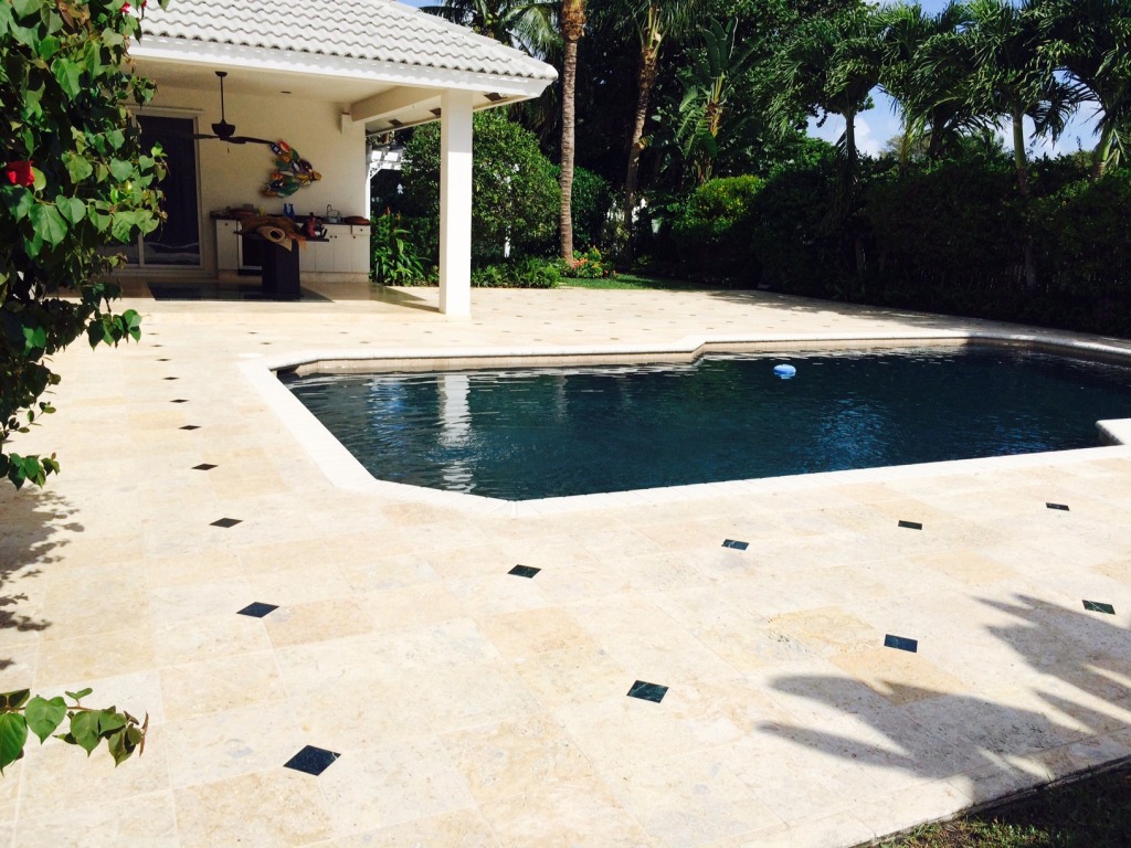 Travertine and Marble pool deck sealing